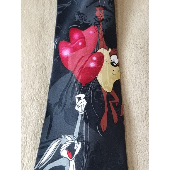 Looney Tunes Mania 1995 Tasmanian Devil Men's Tie Bugs Bunny Made in Korea Vtg - Picture 4 of 12
